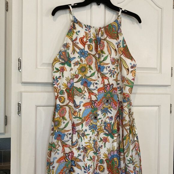 Tommy Hilfiger 100% cotton multicolor floral Paisley sleeveless maxi dress large - Picture 7 of 13